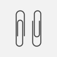 Simple paper clip icon isolated flat design vector illustration.