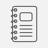 Notebook icon isolated flat design vector illustration.