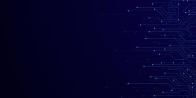 Printed Circuit Board in neon futuristic style for banner and poster design. Abstract modern technology copy space background photo