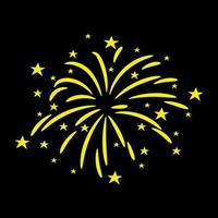 Bursting firework with stars and sparks isolated vector illustration.