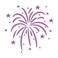 Bursting firework with stars and sparks isolated vector illustration.