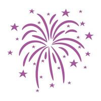 Bursting firework with stars and sparks isolated vector illustration.