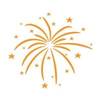 Bursting firework with stars and sparks isolated vector illustration.