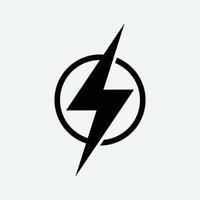 Lightning icon isolated flat design vector illustration.