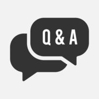 FAQ, questions and answers icon isolated flat design. vector