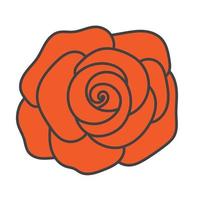 Rose icon isolated flat design vector illustration.
