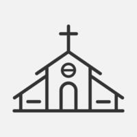 Church building icon isolated flat design vector illustration.