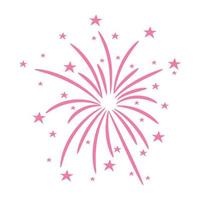 Bursting firework with stars and sparks isolated vector illustration.