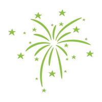 Bursting firework with stars and sparks isolated vector illustration.