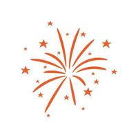 Bursting firework with stars and sparks isolated vector illustration.