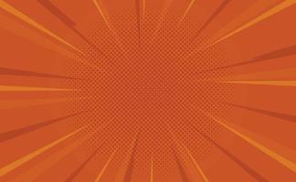 Sunburst pop art red comics book halftone background vector