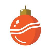 navidad colgando bola roja dibujado a mano doodle elemento vector ilustración