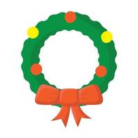 Christmas wreath hand drawn doodle element vector illustration.