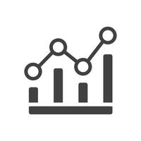 Graph chart icon isolated flat design vector illustration.