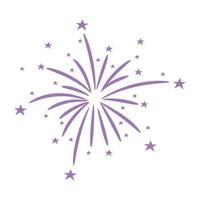 Bursting firework with stars and sparks isolated vector illustration.