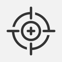 Precision focus target icon isolated flat design. vector