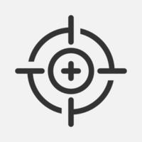 Precision focus target icon isolated flat design. vector