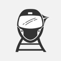 un icono de tren y ferrocarril. un signo de un tren o un icono de tranvía aislado. vector