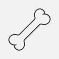 Outline bone dog icon isolated flat design vector illustration.