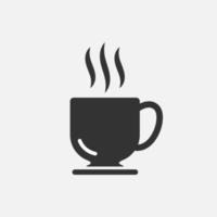 Cup of coffee icon isolated flat design vector illustration.