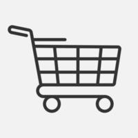 Shopping cart icon isolated flat design vector illustration.