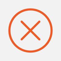 Cross mark or wrong icon isolated flat design vector illustration.
