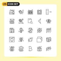 25 Creative Icons Modern Signs and Symbols of presentation export love data marketing Editable Vector Design Elements