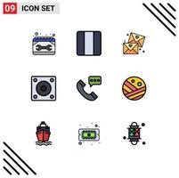 9 Creative Icons Modern Signs and Symbols of call hard disk layout gadgets wedding Editable Vector Design Elements