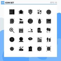 User Interface Pack of 25 Basic Solid Glyphs of building column internet wedding gift Editable Vector Design Elements