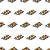 cartoon sushi-eel, japanese food seamless pattern on colorful background vector