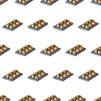 cartoon sushi-eel, japanese food seamless pattern on colorful background vector