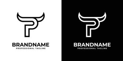 Letter P Bull Logo, suitable for any business related to bull with P initials. vector