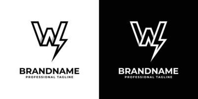 Letter W Power Logo, suitable for any business related to power or electricity with W initials. vector