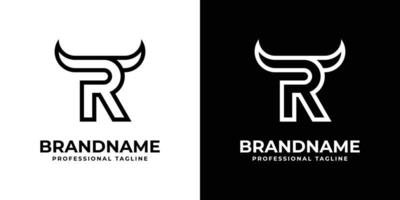 Letter R Bull Logo, suitable for any business related to bull with R initials. vector