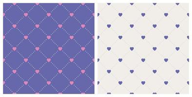 W25 - Heart And Rhombus Pattern Seamless Background vector