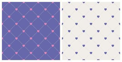 W25 - Heart And Rhombus Pattern Seamless Background vector