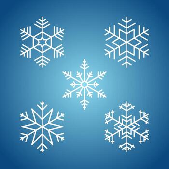 conjunto de patrón de iconos de copo de nieve blanco vector