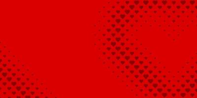 banner de patrón de corazón rojo de punto de semitono de forma de corazón vector