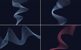 Collection of geometric minimal lines pattern set vector