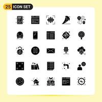 Universal Icon Symbols Group of 25 Modern Solid Glyphs of pepper food website chili view Editable Vector Design Elements