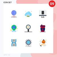 9 Flat Color concept for Websites Mobile and Apps lab report biology analysis control placeholder carnival Editable Vector Design Elements