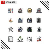 conjunto de 16 iconos de interfaz de usuario modernos símbolos signos para alimentos seo datos de informes de bodas elementos de diseño de vectores creativos editables