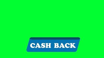 CashBack Bonus and refund for digital payment on Green screen. Animated Money saving for purchases in online shopping rebate 4k. coins with dollar sign and mobile wallet card. video