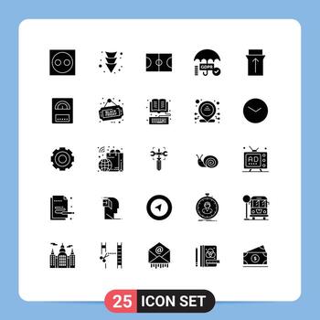 Solid Glyph Pack of 25 Universal Symbols of touch gesture basket secure security Editable Vector Design Elements