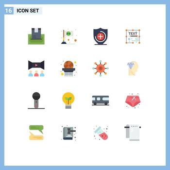 Group of 16 Modern Flat Colors Set for write document irish creative shield Editable Pack of Creative Vector Design Elements