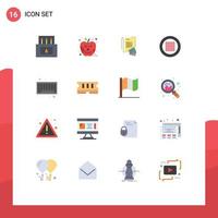 Set of 16 Commercial Flat Colors pack for barcode streamline note line grid Editable Pack of Creative Vector Design Elements