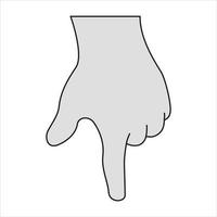 A finger pointing at something. A finger pressing on something. Flat vector illustration