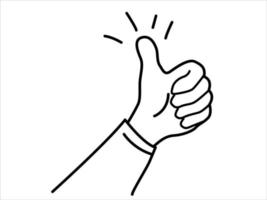 Hand gesture with a thumb. Cartoon vector illustration