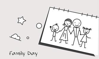 diseño de ilustración del día de la familia con concepto de elegancia vector