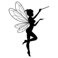 cute fairy silhouette illustration graphic vector